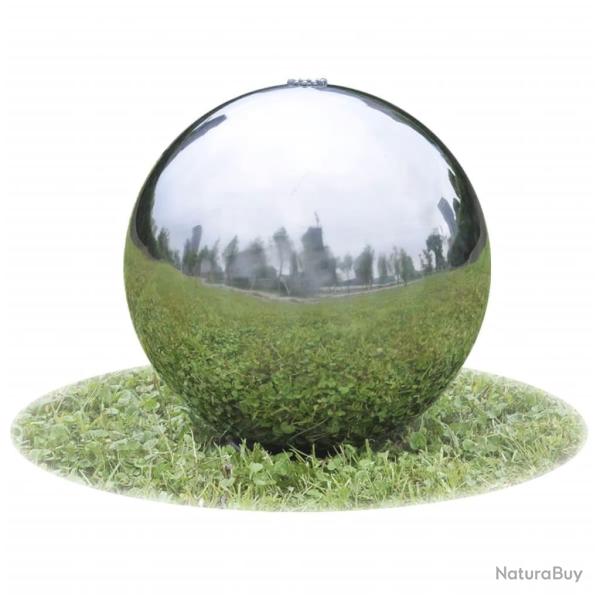 Sphre de fontaine de jardin avec LED Acier inoxydable 20 cm alsavelo