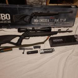 THE BLACK OPS SOUL 22Lr BO et lunette grossissement 2-7 -sangle protection culasse + bipied