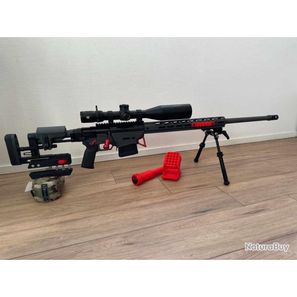 RUGER Rifle 308 Win - Support de sac REGLABLE Petg CARBONE / TIGE INOX (bag rider) Ruger RPR 308win