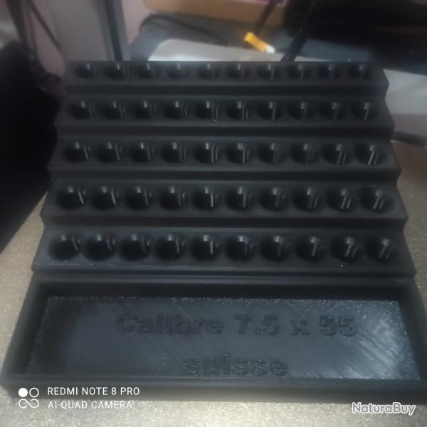 Plateau rechargement en gradin pour munitions 7.5 x55 Suisse