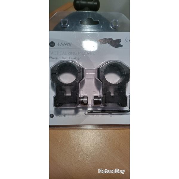 Colliers Extra Haut Hawke 24 113 D25,4mm Weaver.