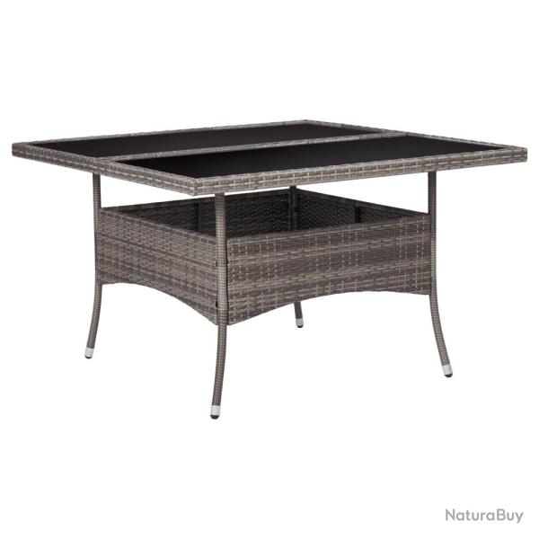Table  manger d'extrieur Gris Rsine tresse et verre alsavelo