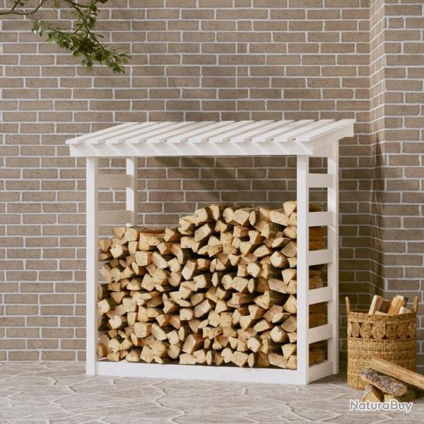 Support pour bois de chauffage Blanc 108x64,5x110cm Bois de pin alsavelo