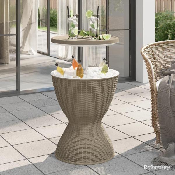 Table � glaci�re 3 en 1 marron clair polypropyl�ne