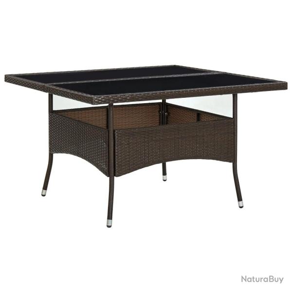 Table � d�ner d'ext�rieur Marron R�sine tress�e et verre