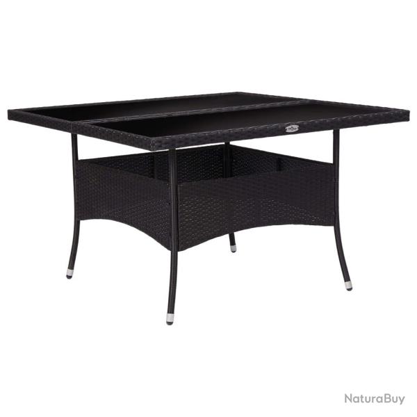 Table � d�ner d'ext�rieur Noir R�sine tress�e et verre