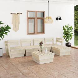 Salon de jardin palette 6 pcs Bois d'&eacute;pic&eacute;a impr&eacute;gn&eacute; alsavelo