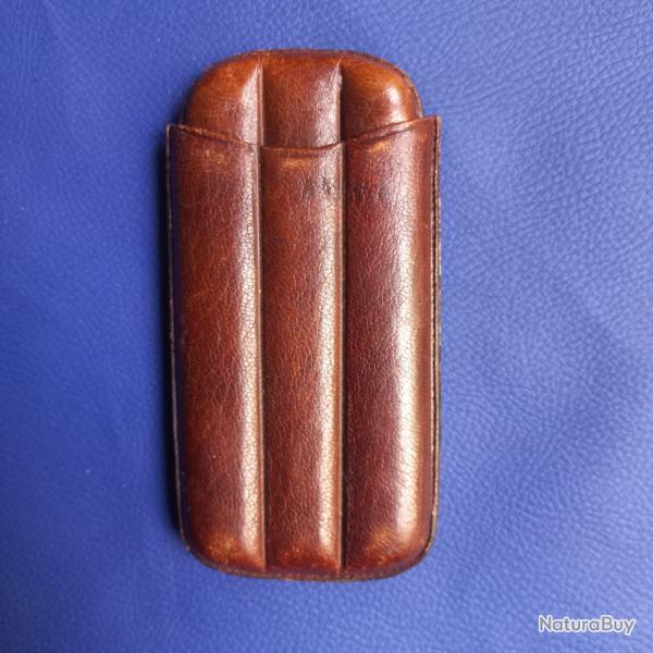 Etui  cigares pour 3 cigares en cuir
