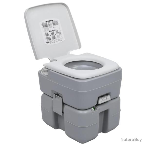 Toilette portable de camping Gris 20+10 L alsavelo
