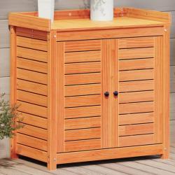 Table de rempotage avec &eacute;tag&egrave;res marron bois massif de pin alsavelo