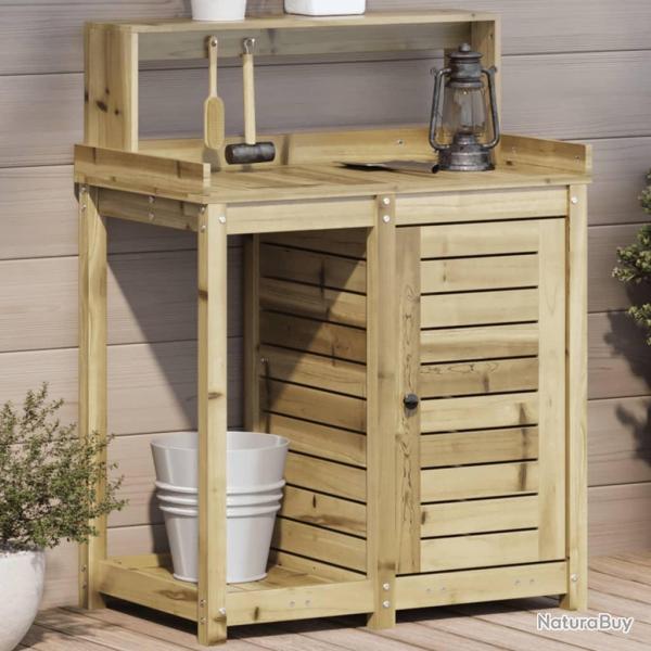 Table de rempotage avec tagres bois de pin imprgn alsavelo