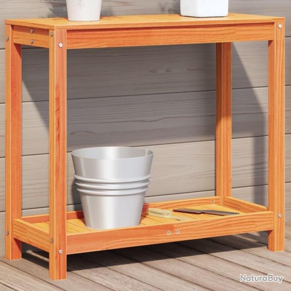 Table de rempotage avec �tag�re cire marron bois massif de pin