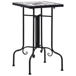 Table de bistro mosa&iuml;que noir et blanc C&eacute;ramique