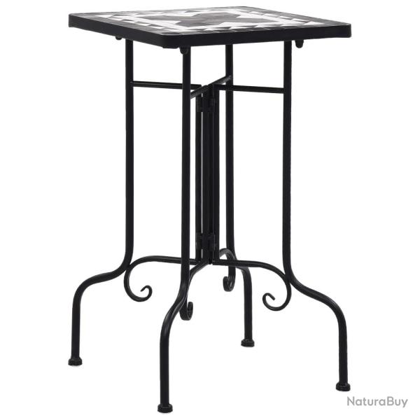 Table de bistro mosa�que noir et blanc C�ramique