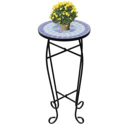 Table d'appoint Mosa&iuml;que Bleu et blanc