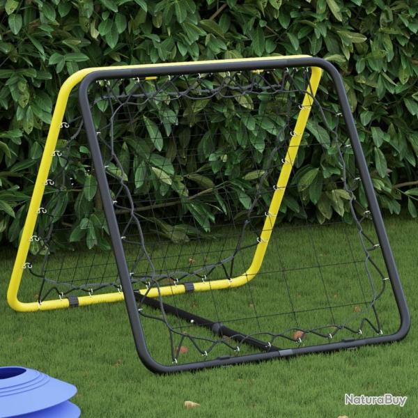 Filet de rebond de football double face r�glable jaune et noir