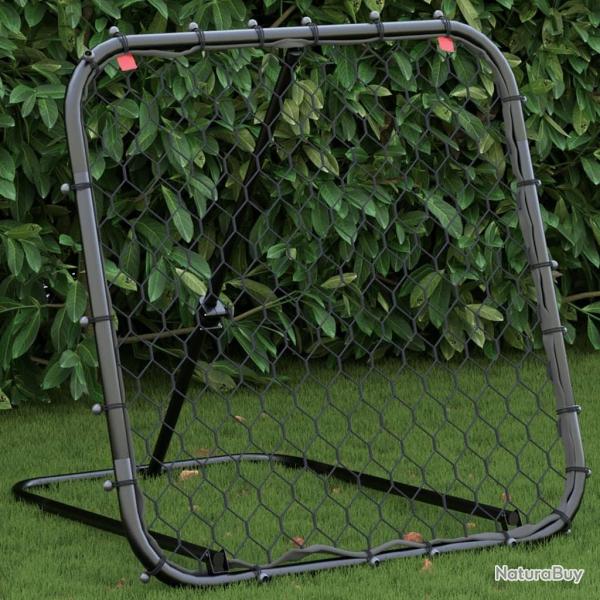 Filet de rebond de football r�glable noir 84x73x60-80 cm acier