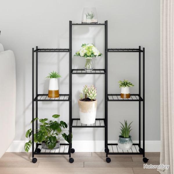 Jardini�re avec roues 83x25x103,5 cm Noir Fer