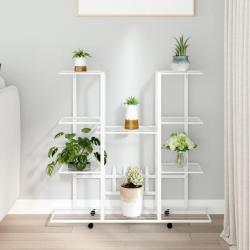Jardini&egrave;re avec roues 94,5x24,5x91,5 cm Blanc Fer