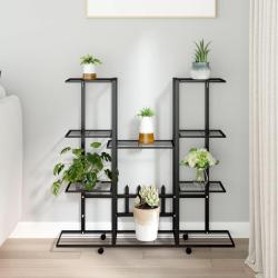Jardini&egrave;re avec roues 94,5x24,5x91,5 cm Noir Fer