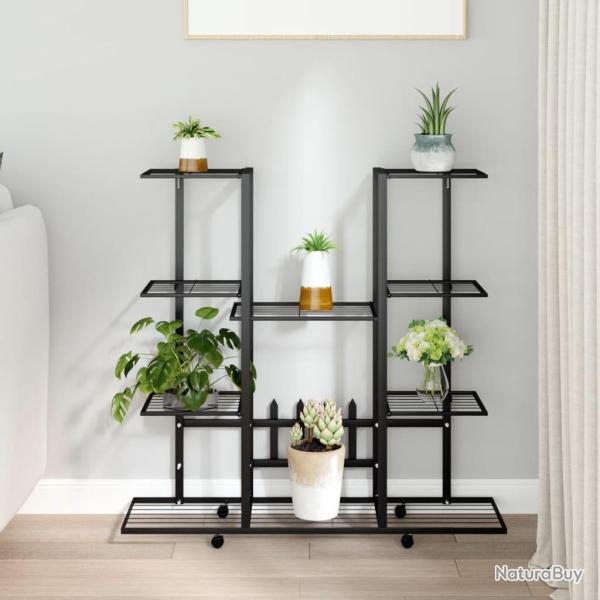 Jardini�re avec roues 94,5x24,5x91,5 cm Noir Fer