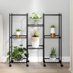 Jardini&egrave;re avec roues 83x25x83,5 cm Noir Fer