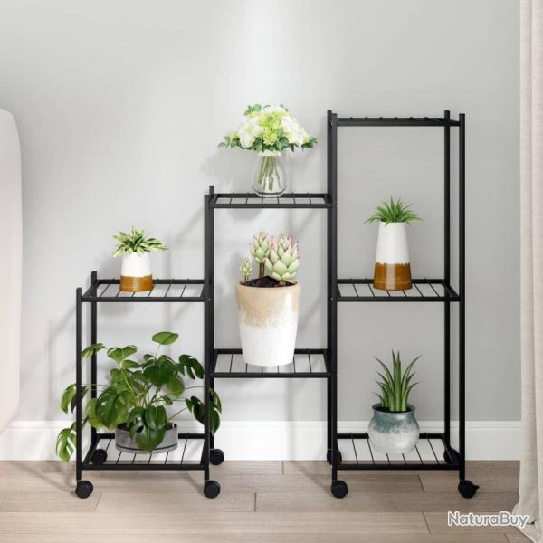 Jardini�re avec roues 83x25x83,5 cm Noir Fer