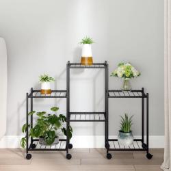 Jardini&egrave;re avec roues 83x25x63,5 cm Noir Fer