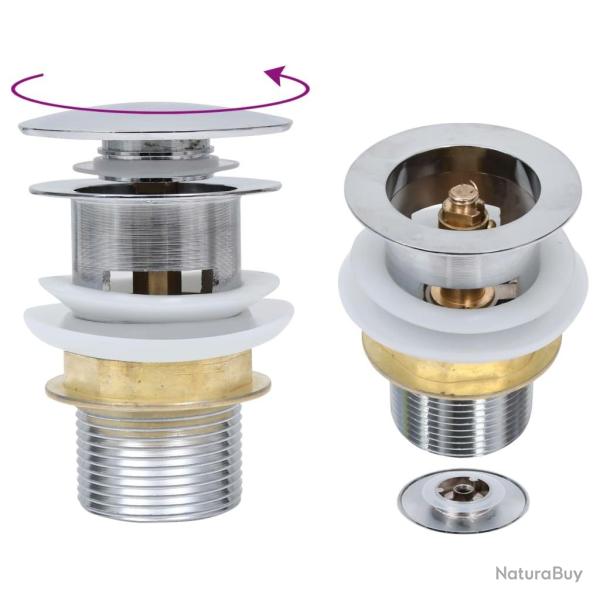 Drain � poussoir sans d�bordement Argent� 6,4x6,4x9,1 cm alsavelo