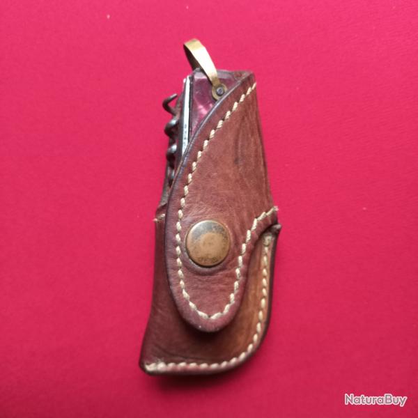 ancien couteau PRADEL  avec son �tui en cuir �pais