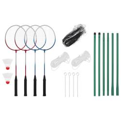 Set de badminton avec 4 raquettes et filet 620x151 cm alsavelo