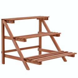 Support &agrave; 3 niveaux pour plantes Bois de c&egrave;dre 48 x 45 x 40 cm