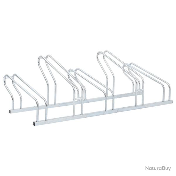 Support de v�lo au sol autoportant pour 5 v�los acier galvanis�
