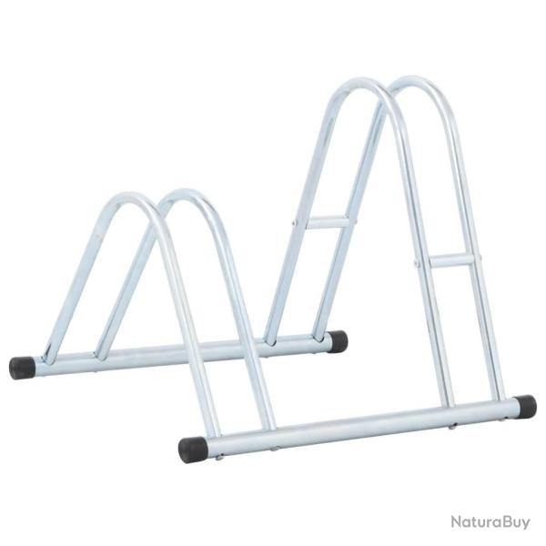 Support de v�lo au sol autoportant pour 2 v�los acier galvanis�