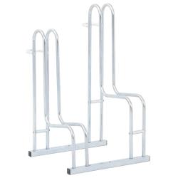 Support de v&eacute;lo au sol autoportant pour 2 v&eacute;los acier galvanis&eacute;