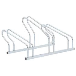 Support de v&eacute;lo au sol autoportant pour 3 v&eacute;los acier galvanis&eacute;