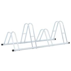 Support de v&eacute;lo au sol autoportant pour 4 v&eacute;los acier galvanis&eacute;