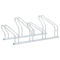 Support de v&eacute;lo au sol autoportant pour 4 v&eacute;los acier galvanis&eacute;