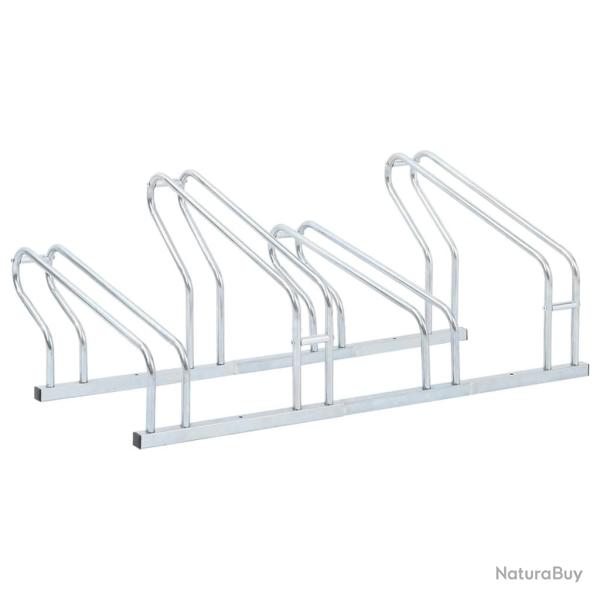 Support de v�lo au sol autoportant pour 4 v�los acier galvanis�