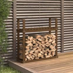 Support bois de chauffage Marron miel 110x35x108,5 cm Bois pin alsavelo