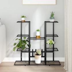 Support &agrave; plantes 94,5x25x89 cm Noir Fer