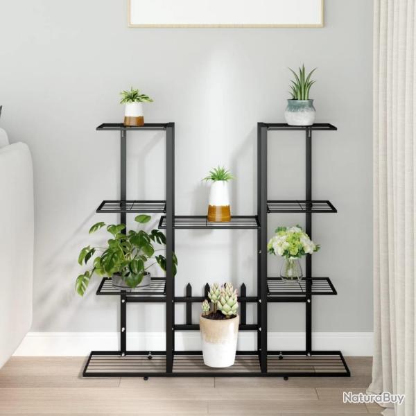 Support � plantes 94,5x25x89 cm Noir Fer