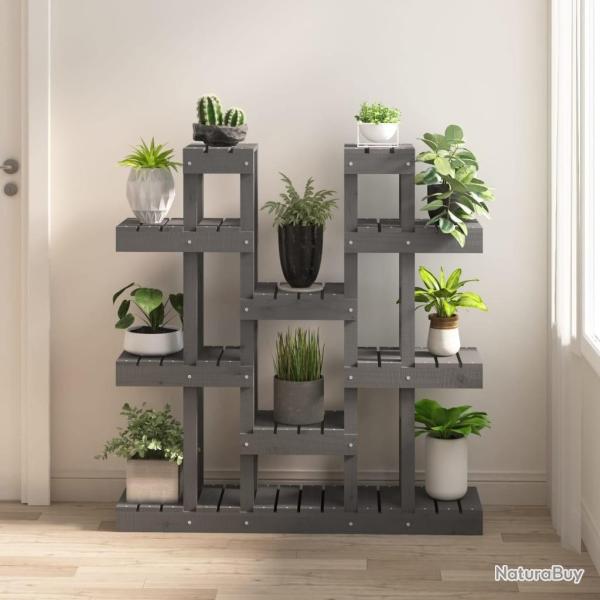 Support  plantes Gris 104,5x25x109,5 cm Bois massif de pin alsavelo