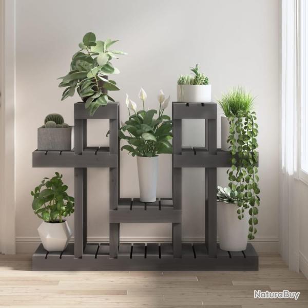 Support  plantes Gris 104,5x25x77,5 cm Bois massif de pin alsavelo