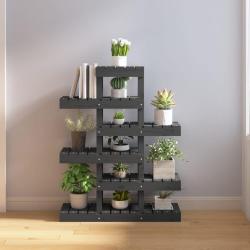 Support &agrave; plantes Gris 85x25x109,5 cm Bois massif de pin
