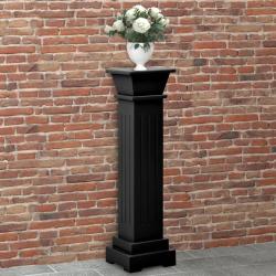 Support pilier classique carr&eacute; pour plantes Noir 17x17x66cm MDF
