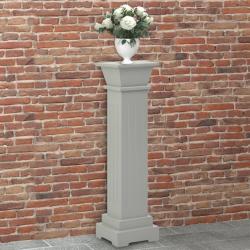 Support pilier classique carr&eacute; pour plantes Gris 17x17x66cm MDF