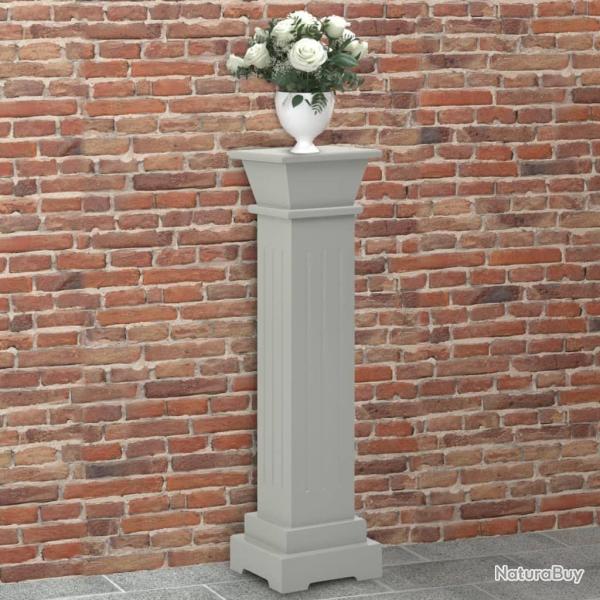 Support pilier classique carr� pour plantes Gris 17x17x66cm MDF
