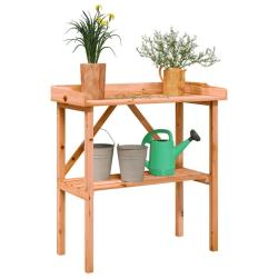 Table &agrave; plantes avec &eacute;tag&egrave;re marron 78x38x82,5 cm bois de sapin