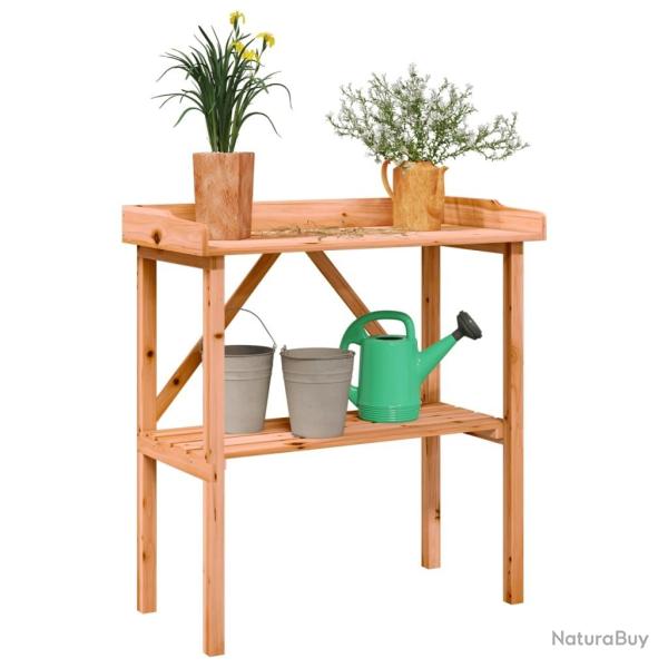 Table  plantes avec tagre marron 78x38x82,5 cm bois de sapin alsavelo